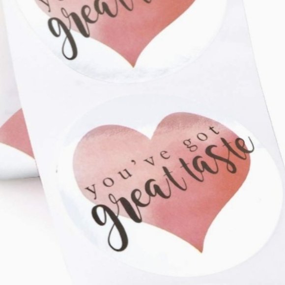 100 YOU'VE GOT GREAT TASTE Sticker 1" - heart - Picture 1 of 3